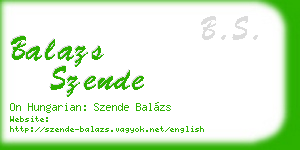 balazs szende business card